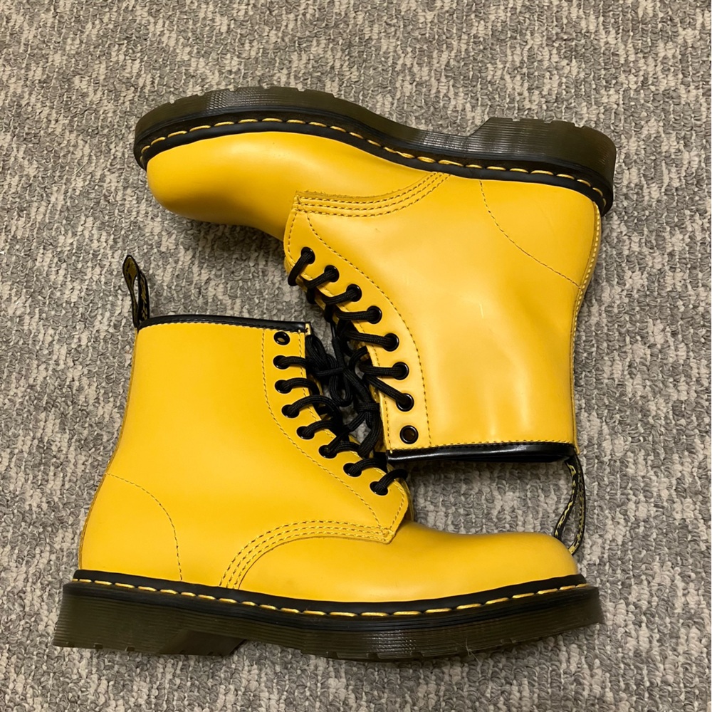 Dr. Martens 1460 Yellow Leather Combat Boots